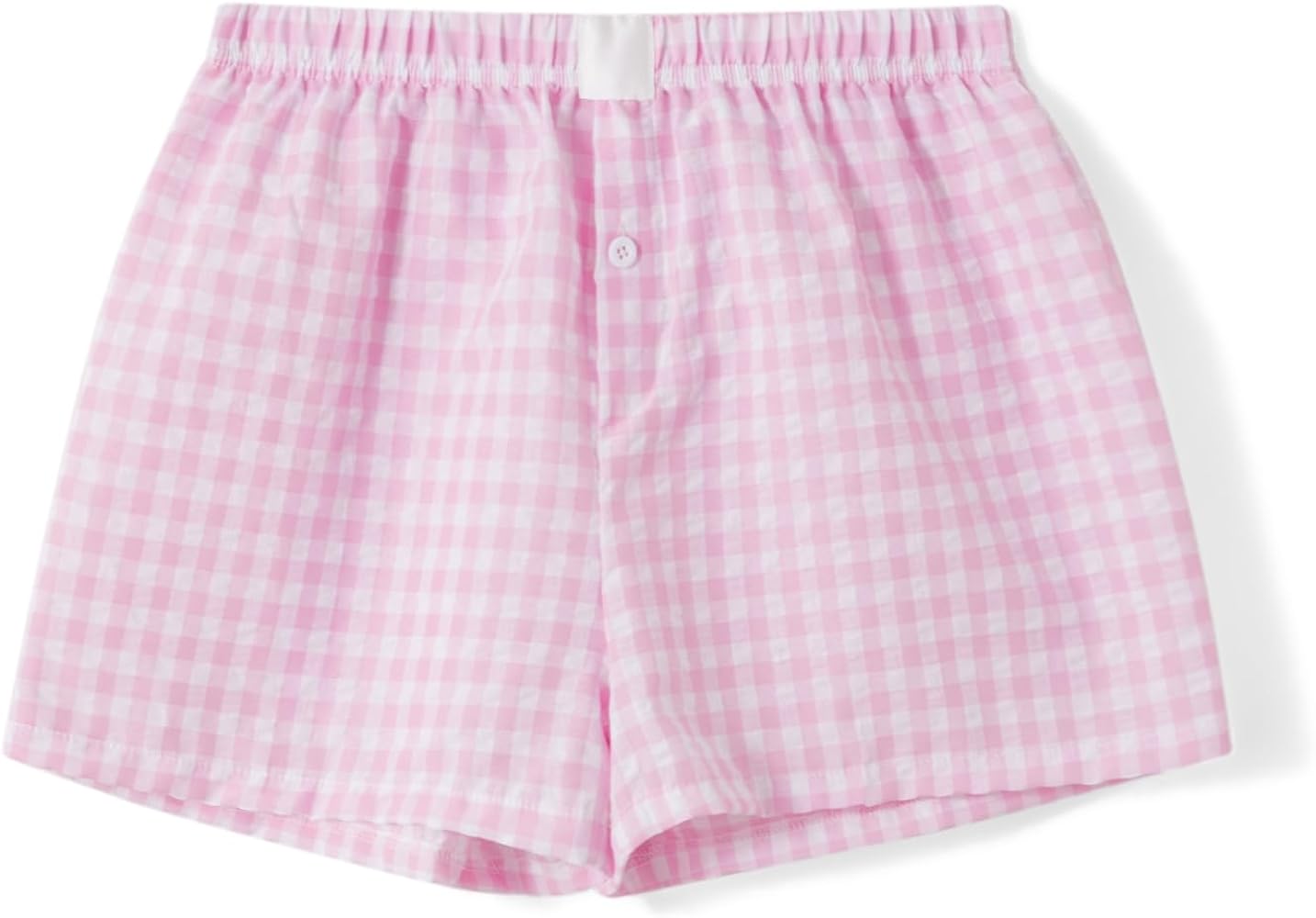 Womens Boxer Shorts Gingham Y2k Pajama Cute Plaid Striped Print Lounge Sleep Shorts