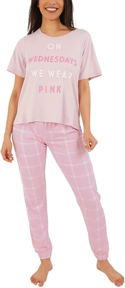 Munki Munki Womens Mean Girls Pajama Set Pink