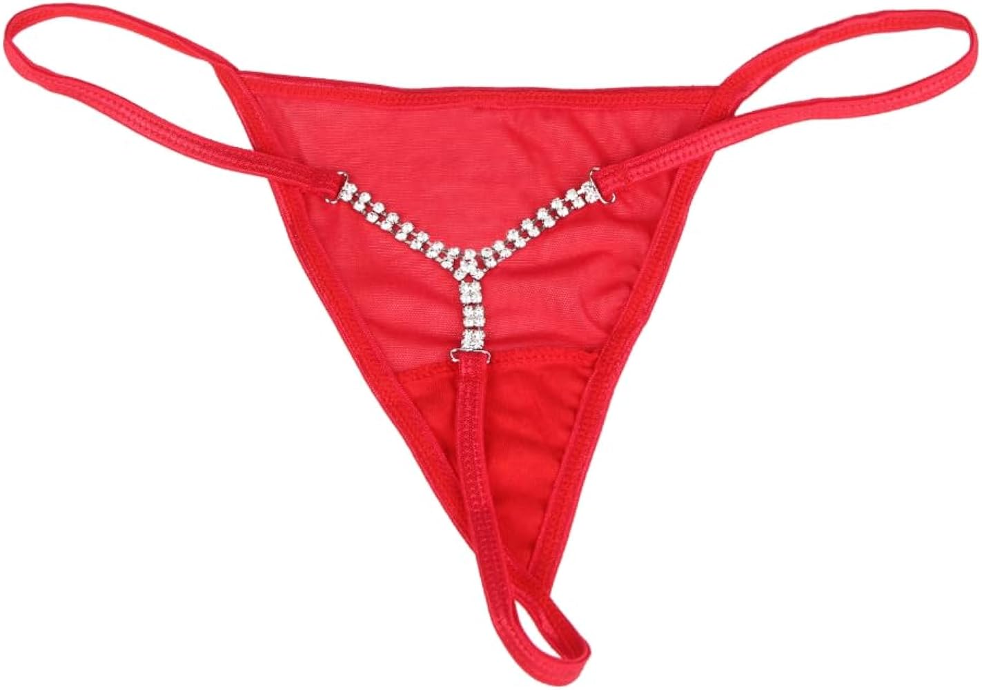 comeondear G-String Thongs for Women T-Back Thong Plus Size Panty Rhinestones Shine Strap Tagas Glitter Underwear