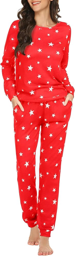 Ekouaer Pajama Sets Long Sleeve Jogger Sets 2 Piece Lounge Sets PJ Sets Sleepwear Loungewear for Women