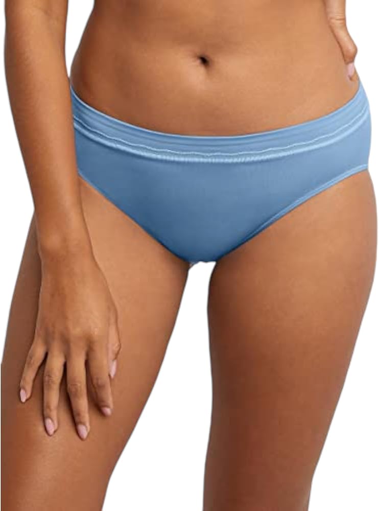 Bali Womens One Smooth U Modern Microfiber High Leg Panty, 6, Blue Sky Ahead