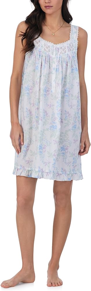 Eileen West Women's Short Chemise Sleeveless Nightgown