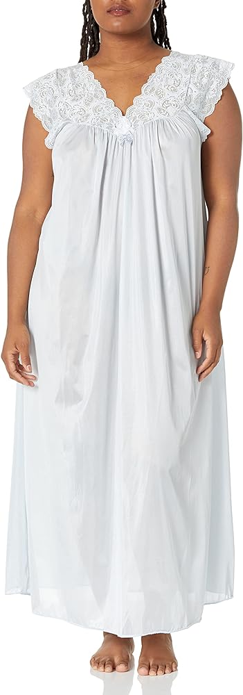 Shadowline Women's Silhouette 53" Short Cap Sleeve Long Gown