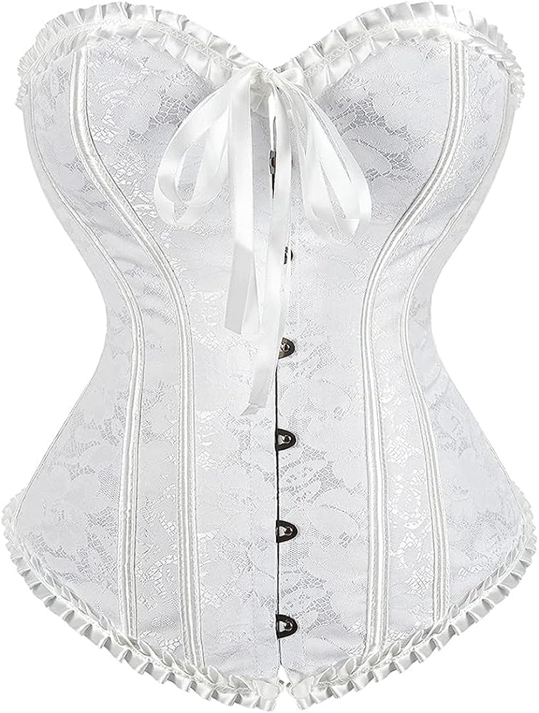 Women Corsets Lace Up Boned Overbust Corset Bustier Lingerie Bodyshaper Top