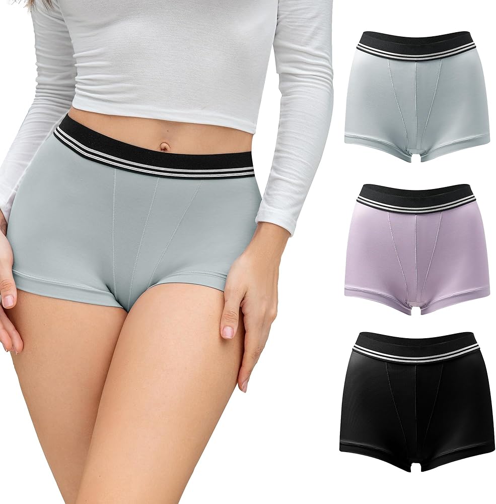 DEANGELMON Womens Modal Boxer Briefs Underwear Soft Stretch Boy Shorts Panties for Women Full Coverage