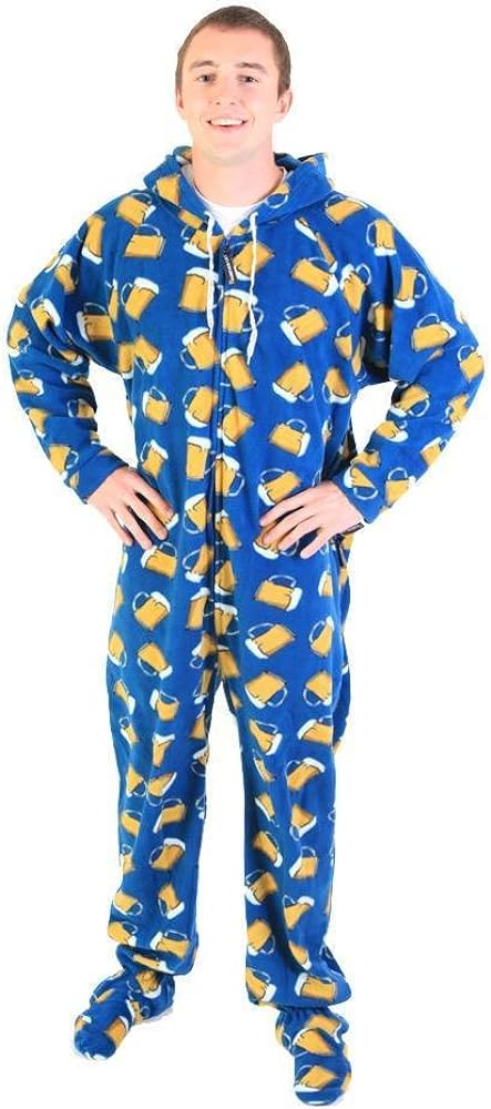 Forever Lazy Footed Adult Onesies, One-Piece Pajama Jumpsuits for Men and Women, Unisex. with Detachable Feet.