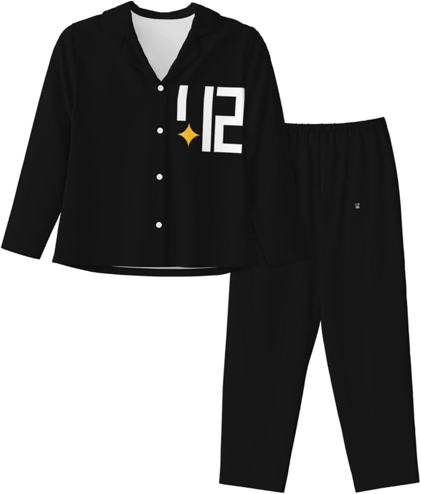 Pittsburgh Skyline 412 Women'S Long-Sleeved Pajama Set Two-Piece Sleepwear Pj Set