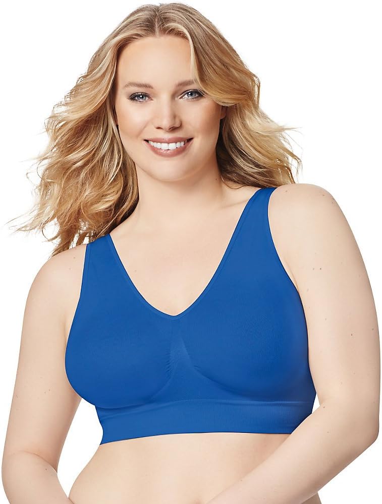 JMS Pure Comfort Seamless Wirefree Bra with Moisture Control_Sparkle Blue_2XL