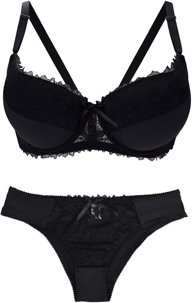 LA DEARCHUU Bra and Panty Sets for Women Push Up Lace Lingerie Sets Ladies Comfort Underwire Bra