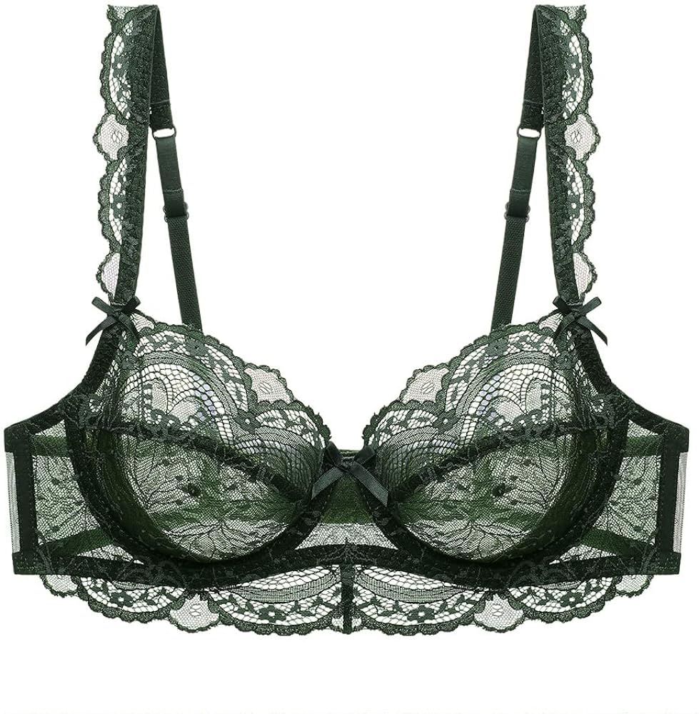 Women's Lace Balconette Bra Underwire Non-Padded Soft Cup Comfort Everyday Bras