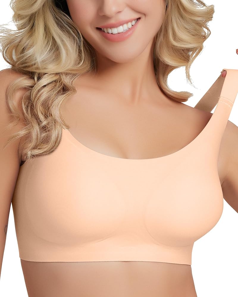 Wireless Bras No Underwire Comfortable Wirefree Push Up Bra U-Neck Full Coverage Smooth Seamless Bralettes