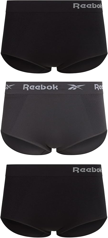 Reebok Women's Briefs - 3 Pack High Waist Stretch Performance Seamless Panties - High Waisted Underwear for Women (S-XL)