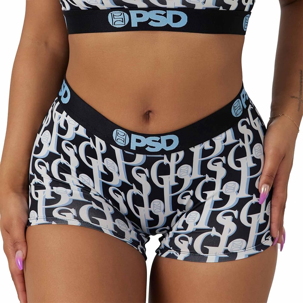 PSD Women's Luxury Print Boy Shorts - Full Coverage Women's Underwear - Comfortable Stretch Panties for Women