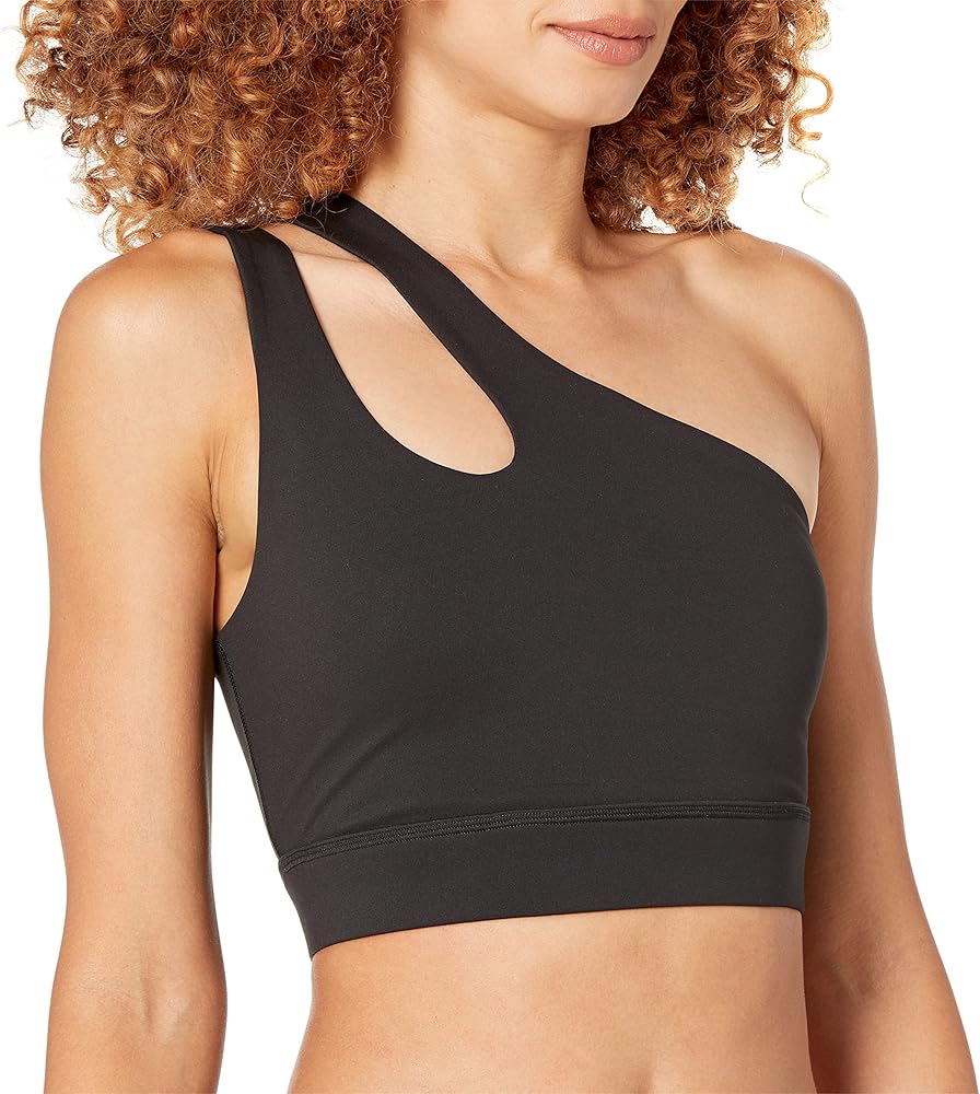 The Drop Women's Kelsey One-Shoulder Stretch Cutout Sports Bra