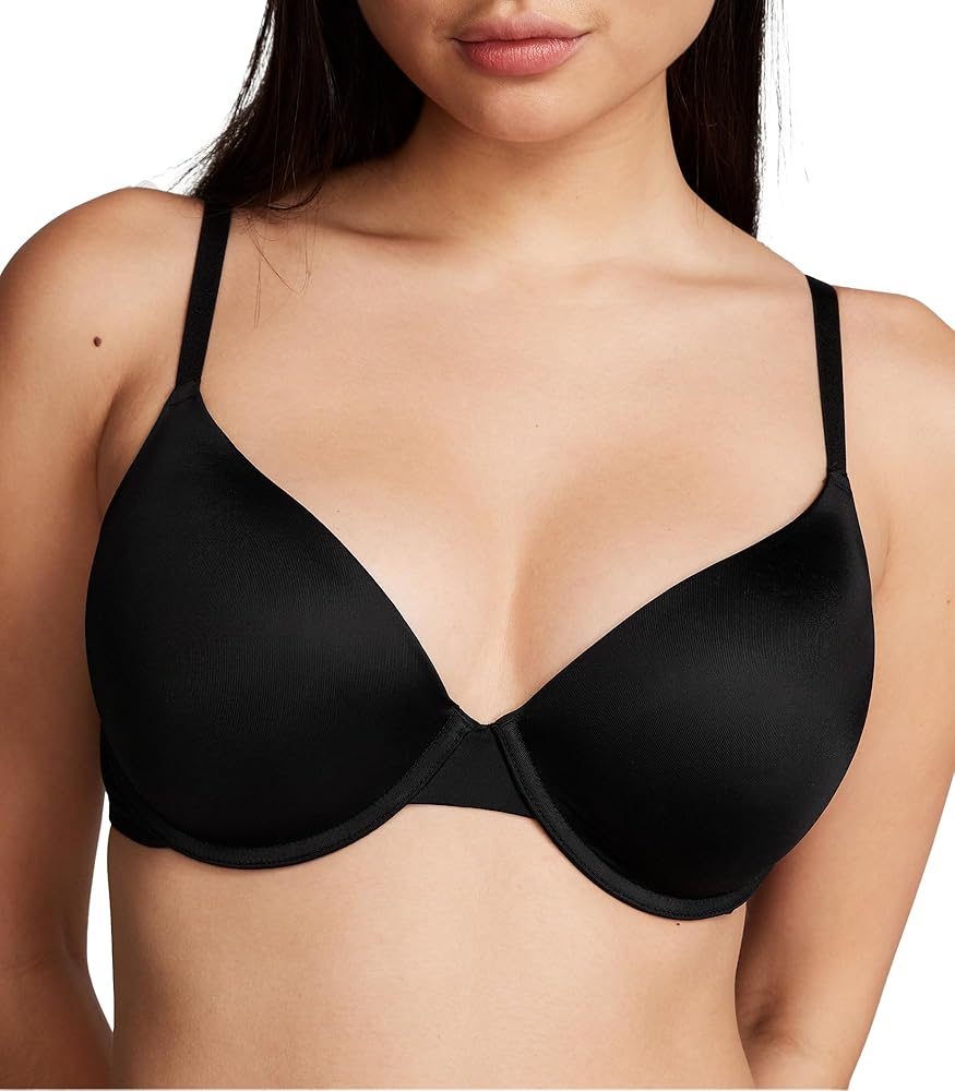 Victoria's Secret Pink Wear Everywhere Push Up Bra, Lace, Padded, Smoothing, Bras for Women, Black (32C)