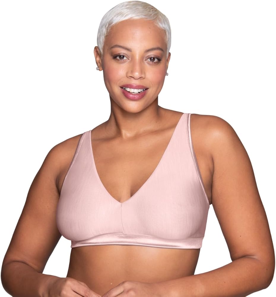 Vanity Fair Womens Illumination Wireless Bralette, XL, Sheer Quartz