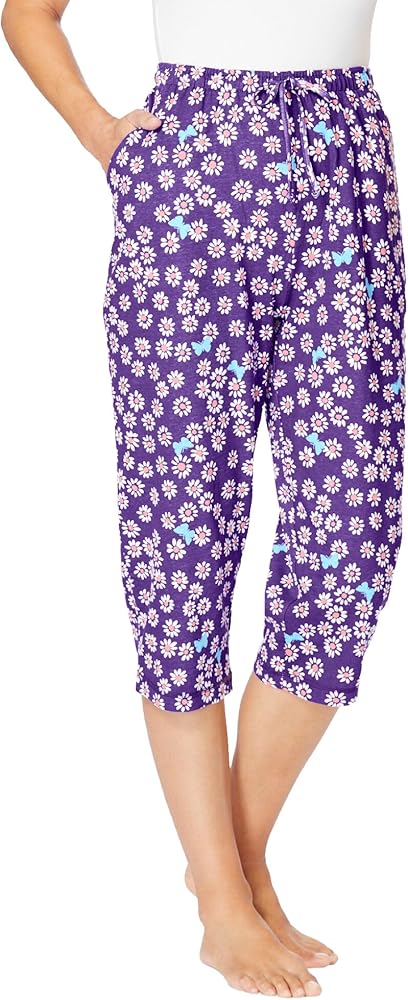 Dreams & Co. Women's Plus Size Knit Sleep Capri