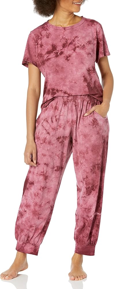 PJ Harlow Women's Pajama Set Short Sleeve Shirt with Side Slits