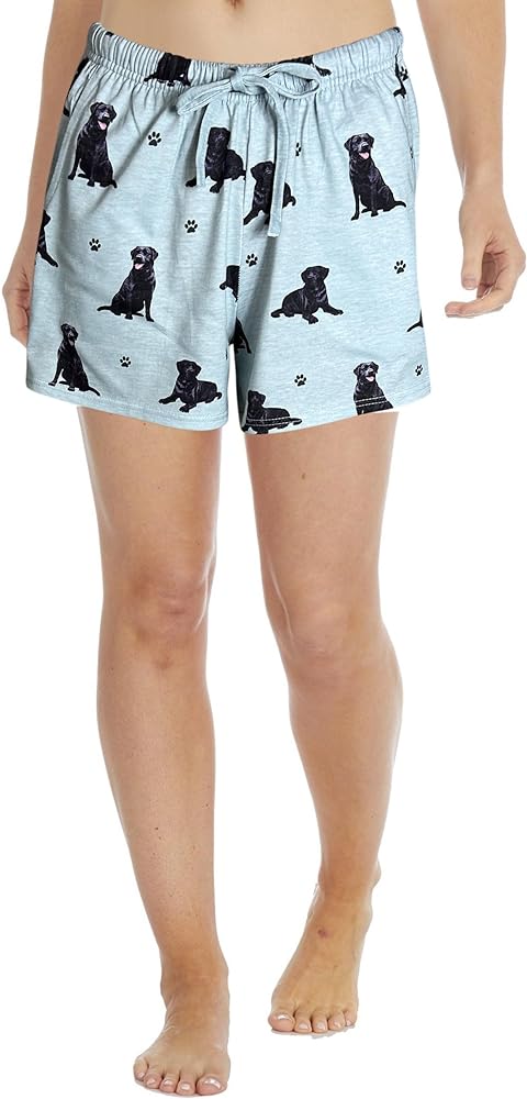 E&S Pets Pet Lover Pajama Shorts for Women -Causal Lounge Shorts with side Pockets and Drawstring - Women's sleep shorts