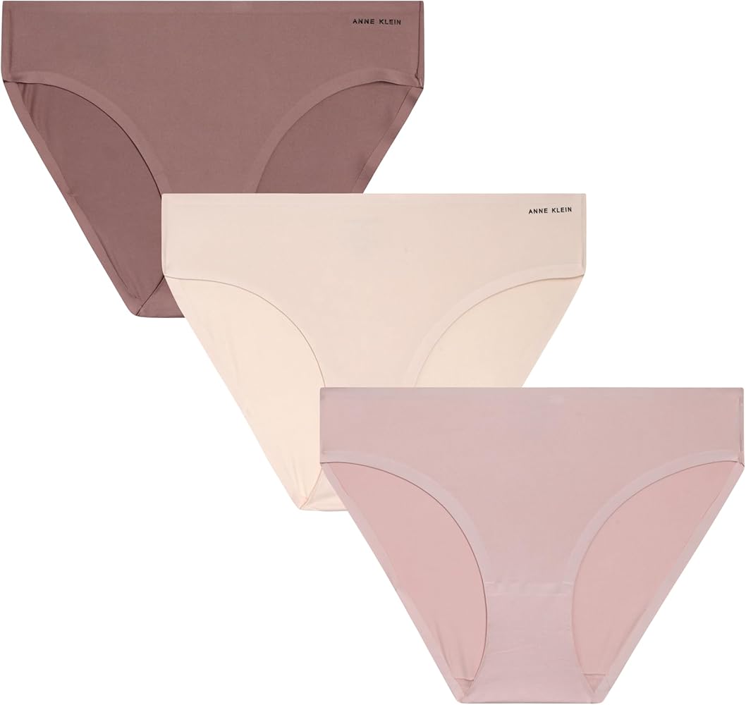 Anne Klein Women's Underwear - 3 Pack Microfiber Bikini Briefs - Breathable Panties for Women (S-XL)