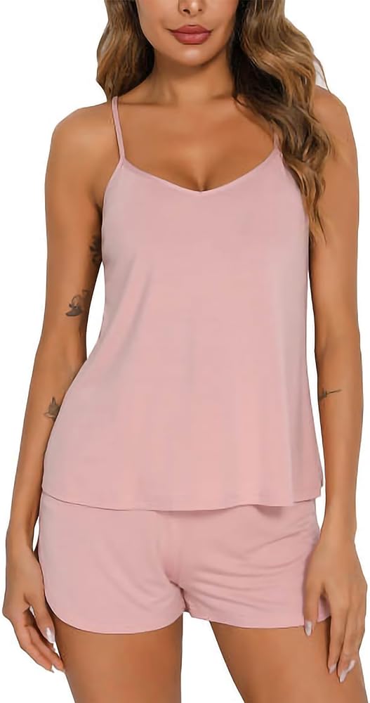 Maria Eugenia: Sexy Pajama Set for Women - Luxuriously Soft Women Sleep Set - Sleeveless Pajama Set with Shorts