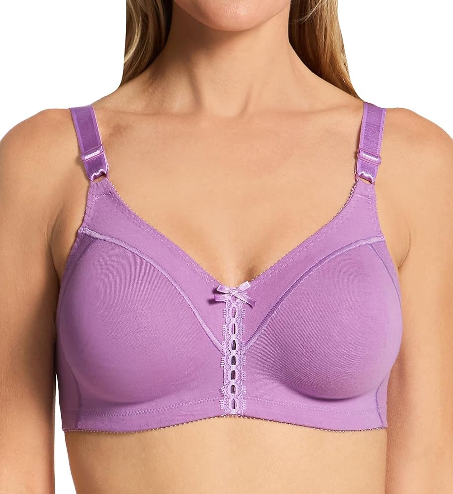 Bali Women's Double Support Cool Comfort Cotton Wirefree Bra, 3036, Tinted Lavender, 36B