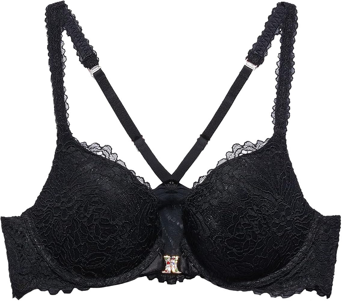 Savage X Fenty Women's Regular Romantic Corded Lace Front-Closure Push Up Bra