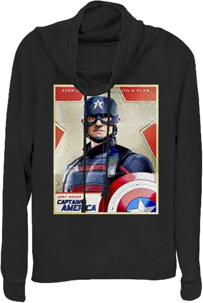 Marvel Falcon and The Winter Soldier Inspired by Cap Women's Cowl Neck Long Sleeve Knit Top