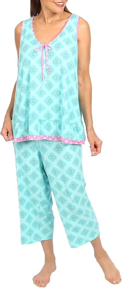 ELLEN TRACY 2Pc Tank & Crop Pant Set