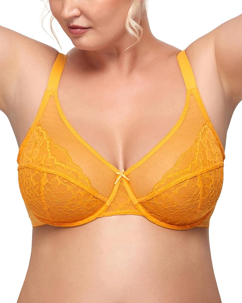 HSIA Minimizer Bras for Women Full Coverage Underwire Bras Plus Size Lifting Lace Bra for Heavy Breast