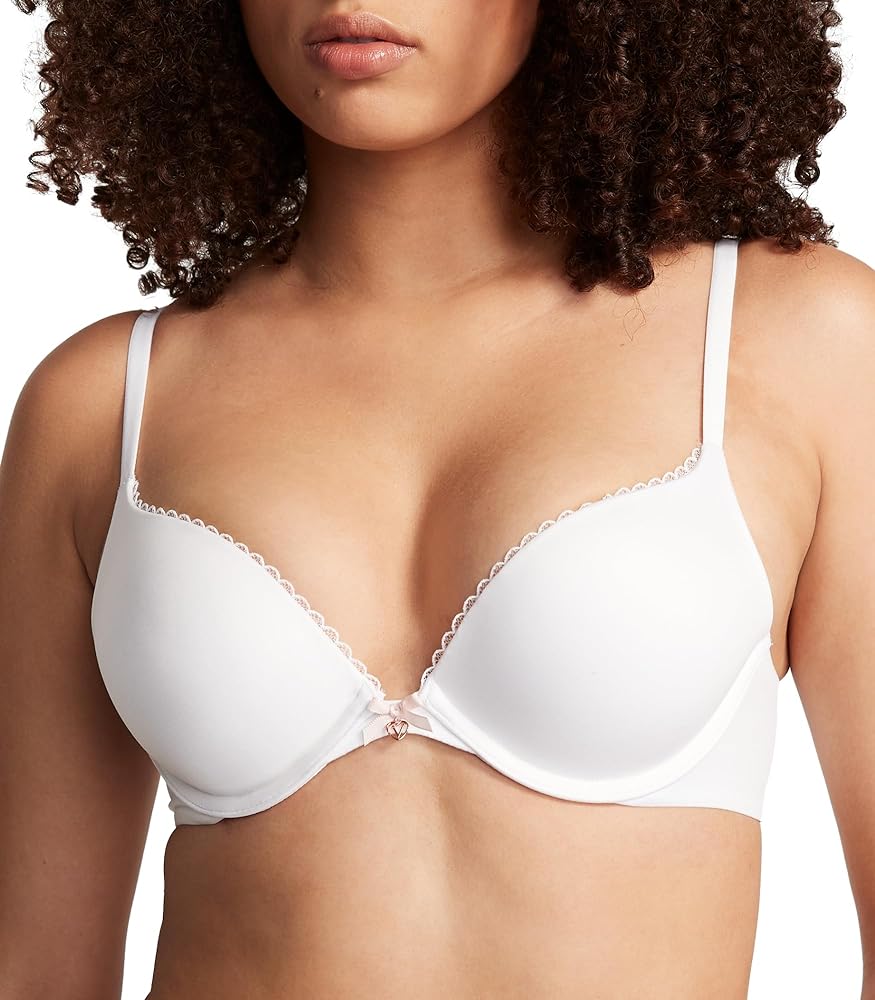 Victoria's Secret Everyday Comfort Push Up Bra, Padded, Plunge Neckline, Bras for Women, Body by Victoria Collection, White (34DD)