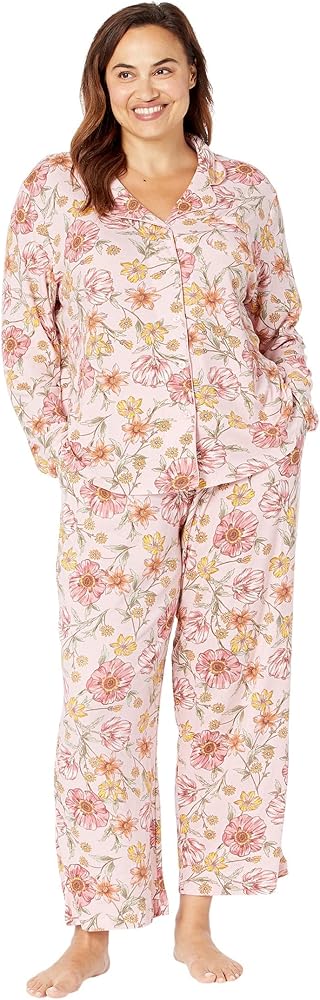 Karen Neuburger Women's Plus Size Long-Sleeve Floral Girlfriend Pajama Set