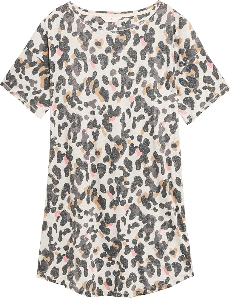 Marks & Spencer Women's Loungewear Cotton Rich Camoflage Print Short Sleeve Nightshirt