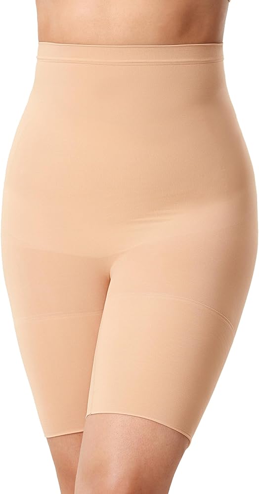 DELIMIRA Women's Shapewear Shorts Tummy Control Plus Size High Waisted Panties High Compression Thigh Slimmer