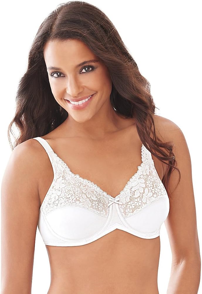 Lilyette Women's Comfort Indulgence Back Smoothing Bras, White, 44DD