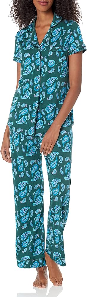 Cosabella Women's Bella Printed Short Sleeve Top & Pant Pajama Set