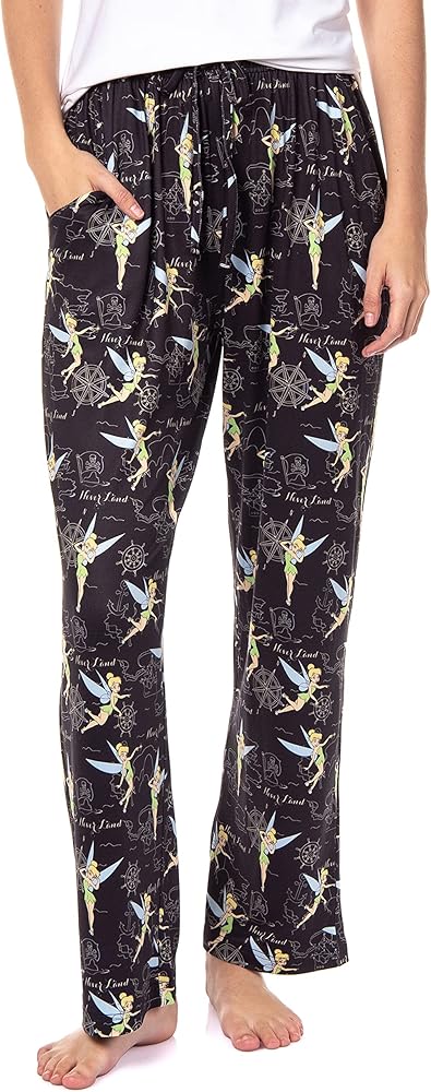 Disney Womens' Tinker Bell Sleep Never Land Map Symbols Pajama Pants