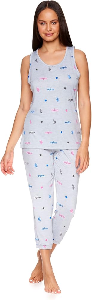 U.S. Polo Assn. Womens Tank Top and Lounge Pajama Pants Sleepwear Set