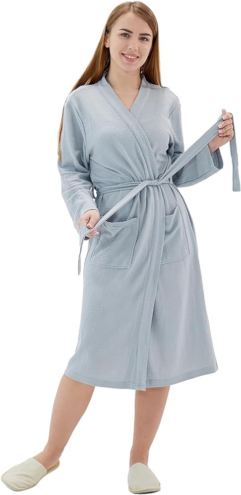 Women Bathrobe Summer cotton Kimono Long Knit Lightweight Soft Knit Sleepwear V-neck Casual Ladies Loungewea robes for women