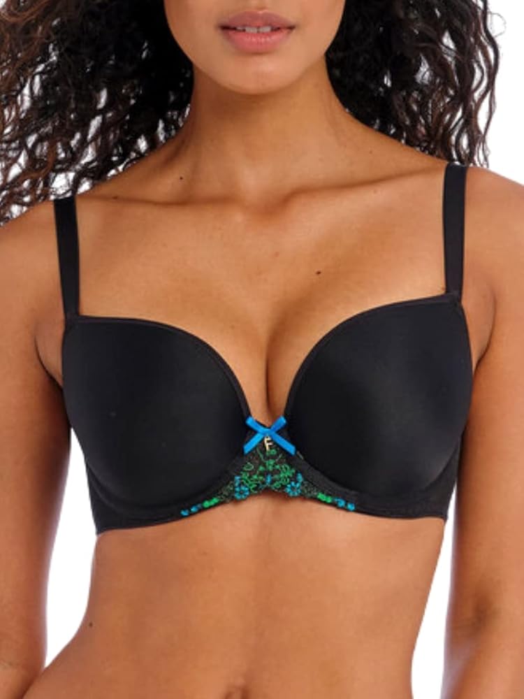 Freya Show-Off Bra Moulded Plunge T-Shirt Bras Underwired Macaron Black Lingerie