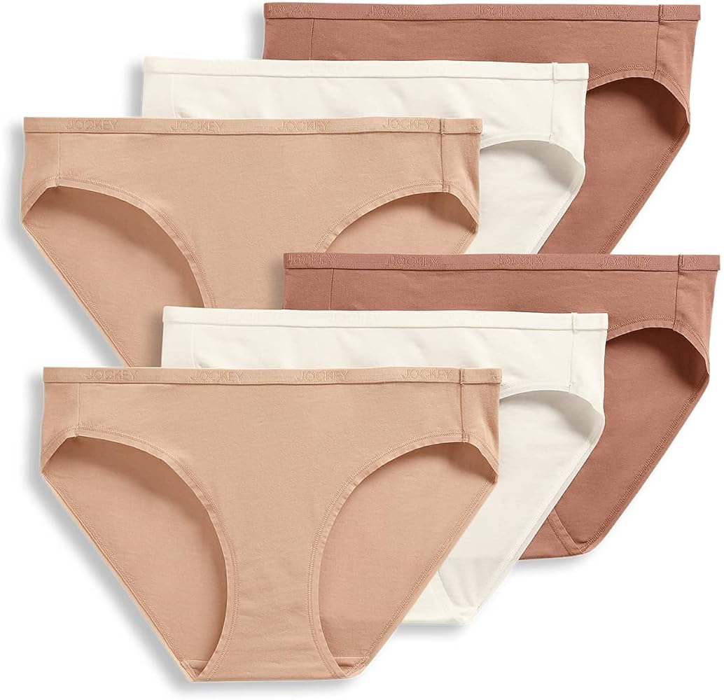 Jockey Women's Underwear Organic Cotton Stretch Logo Bikini - 6 Pack