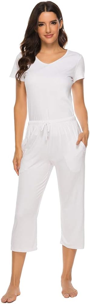 AvaCostume Women's Cotton Capri Lounge Sleepwear Pajama Pants