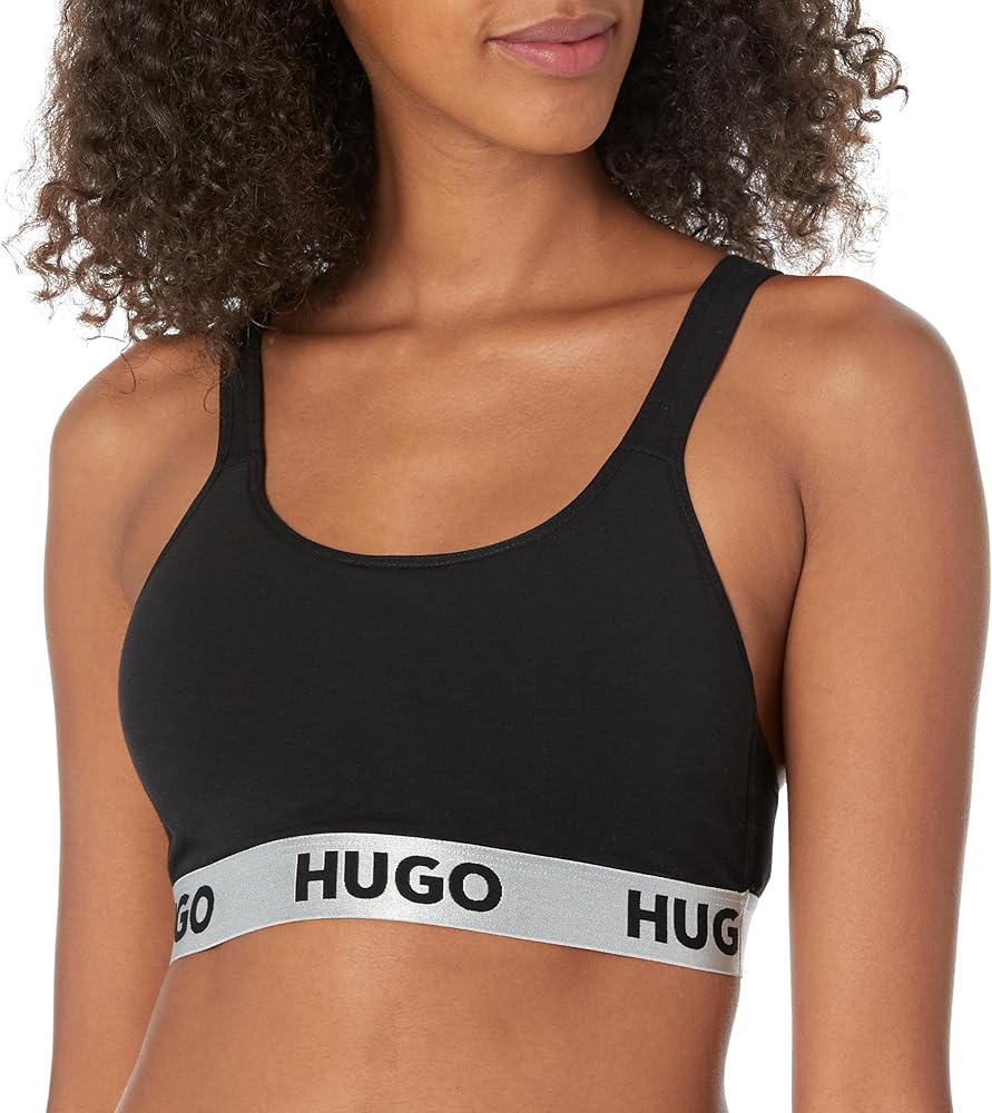 HUGO Women's Bold Logo Cotton Stretch Padded Bralette