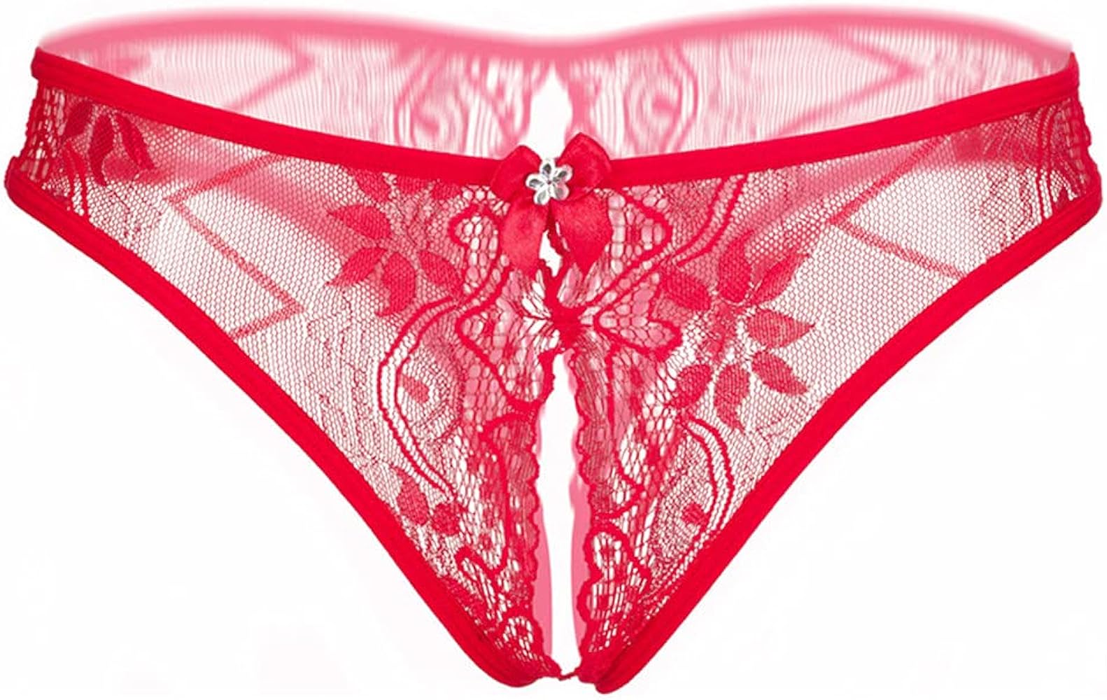 Women's Sexy Thong Panties, Lingerie Sexy Erotic Panties Hollow Out Bowknot Briefs Underwear ​Floral Lace G-String Thongs