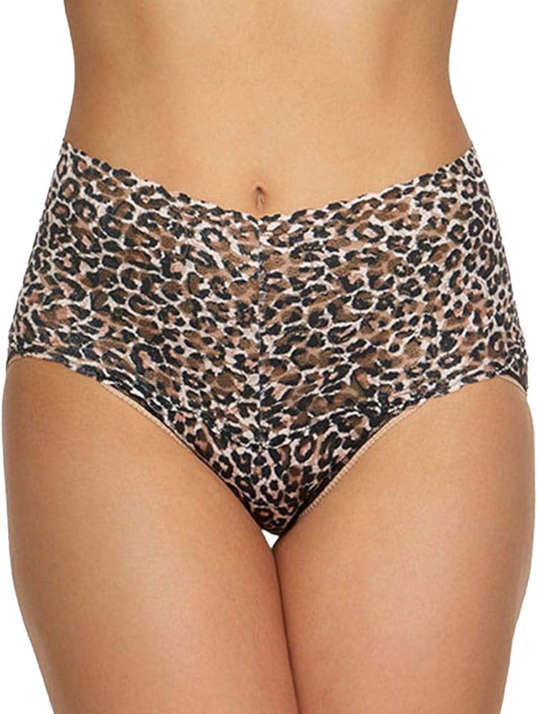 hanky panky Women's Signature Lace Retro Pattern V-kini Panty, 9K2124P, Classic Leopard Print, XL