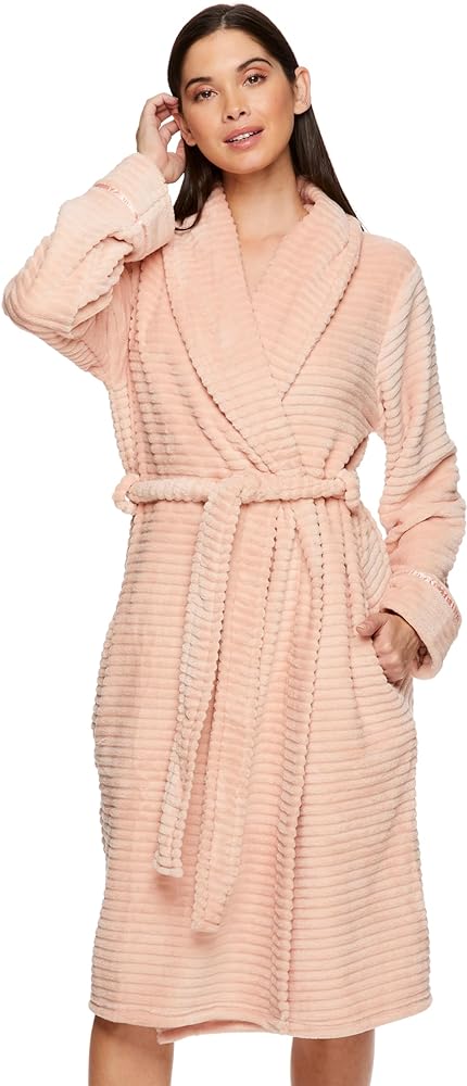 TAHARI Womens Corduroy Plush Robe - Corded Plush Bathrobe - Womens Robes Long