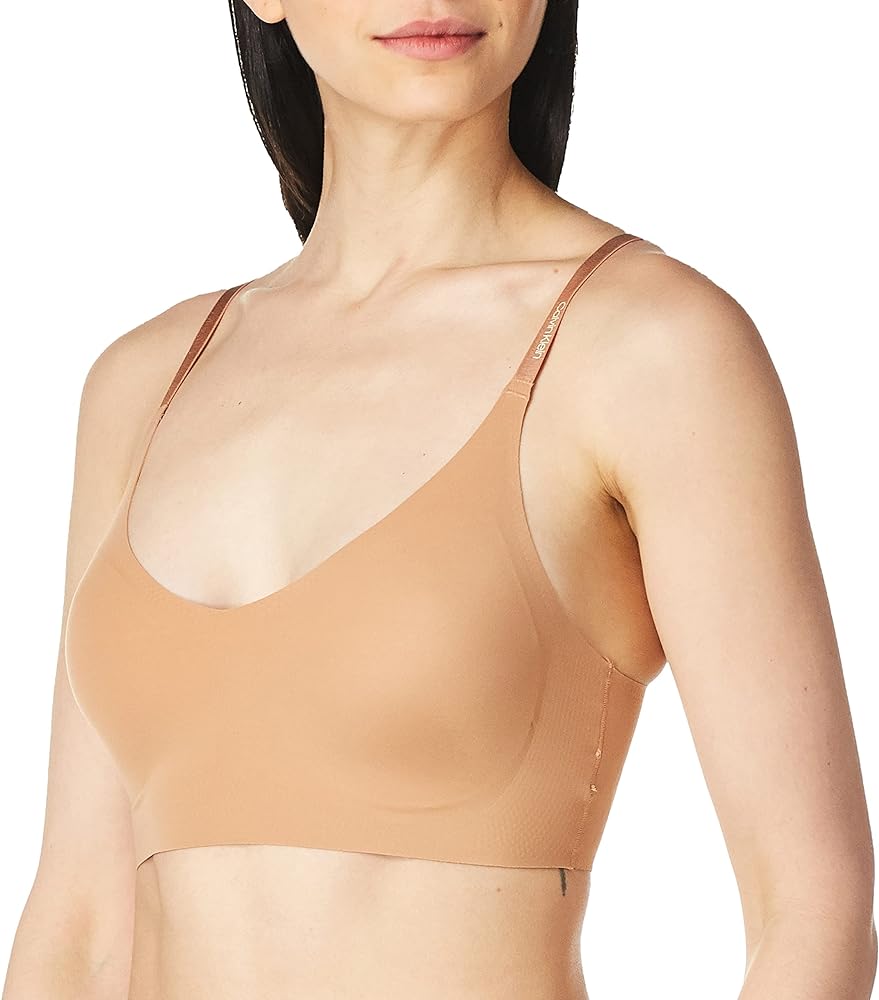 Calvin Klein Women's Invisibles Comfort Lightly Lined Seamless Wireless Triangle Bralette Bra