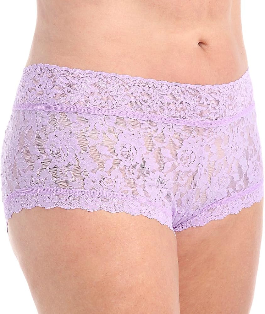 Hanky Panky Signature Lace Plus Wide Band Boyshort Panty (481281X) 2X/Violet Crush