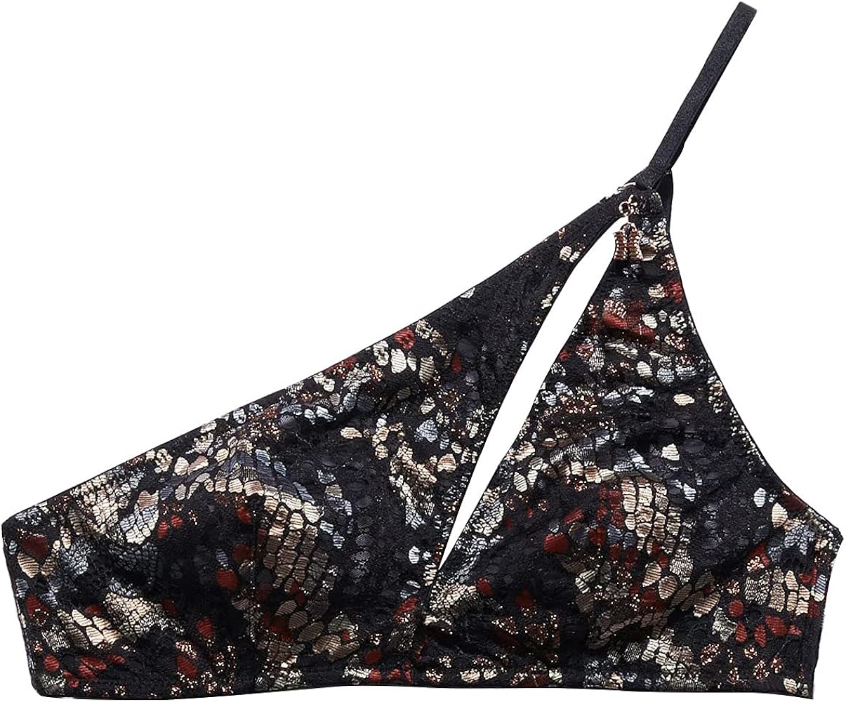 Savage X Fenty Women's Regular Cold-Hearted Snake Asymmetrical Lace Bralette