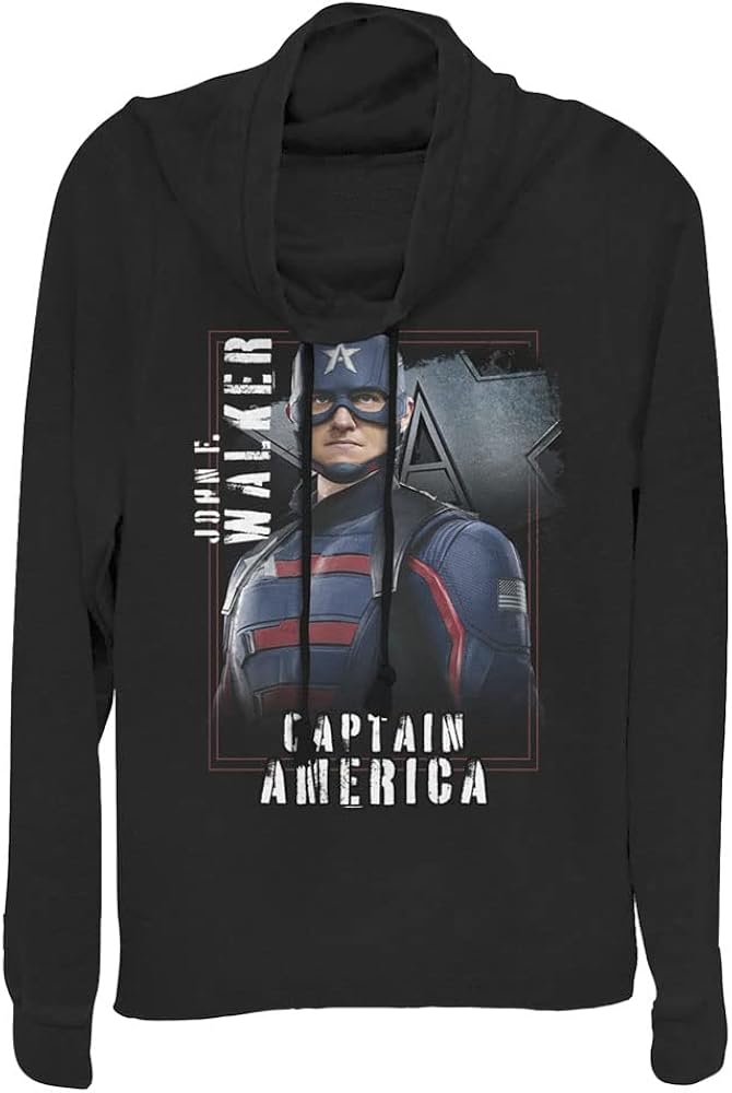 Marvel Falcon and The Winter Soldier Walker Hero Women's Cowl Neck Long Sleeve Knit Top